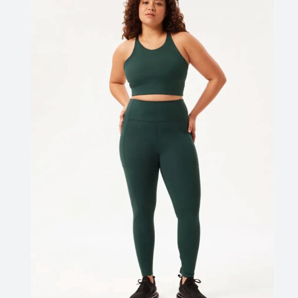 Girlfriend Collective Compressive Pocket Leggings in Moss Size Large NEW - Picture 1 of 13